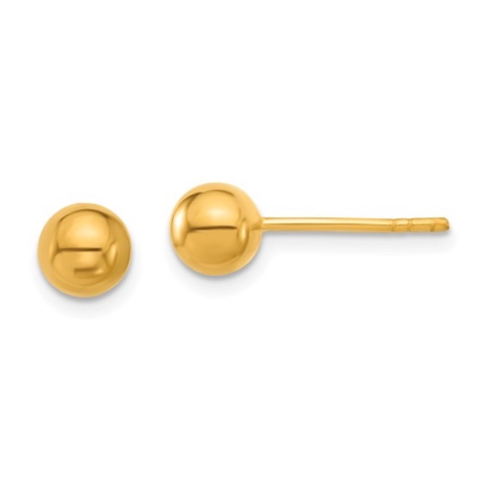 24K Yellow Gold Luxe Ball Post Earrings